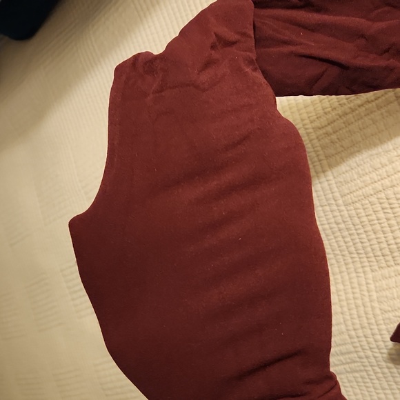 Burgundy opaque tights L/XL - Picture 6 of 6